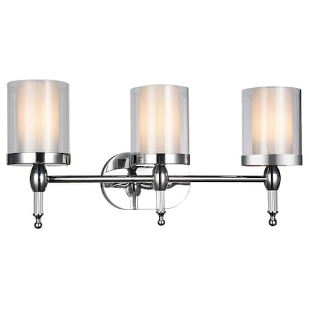 3 Light Vanity Light With Chrome Finish